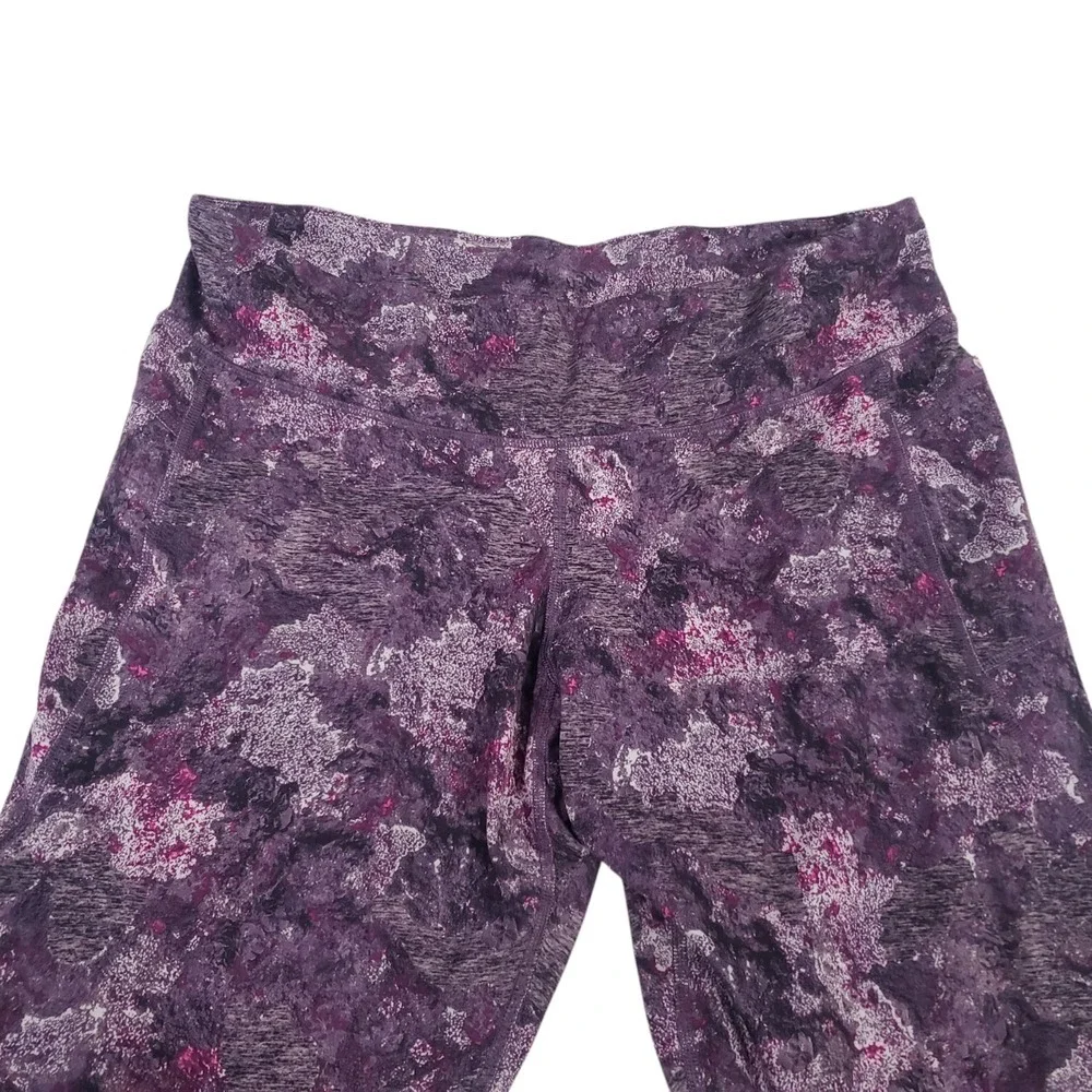 Champion High Waist Cropped Leggings Womens Purple 2X Floral Stretch Yoga Gym‎